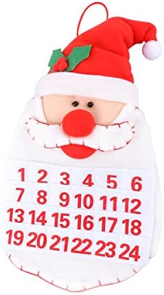 PRETYZOOM adorabil Mos Craciun cap de design numărătoarea inversă Calendar Crăciun agățat Ornament Advent Calendar acasă decoratiuni