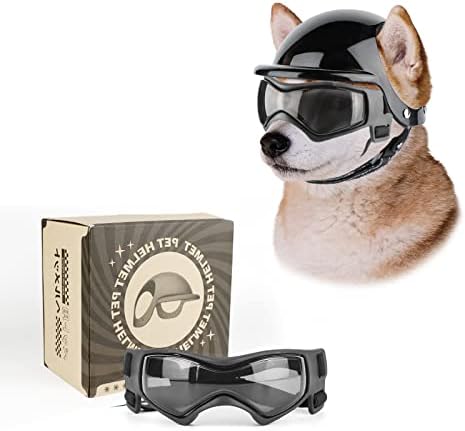 Bucurați -vă căști de câini ochelari de soare UV Protecția ochelarilor pentru animale de companie, cu motociclete antifog,
