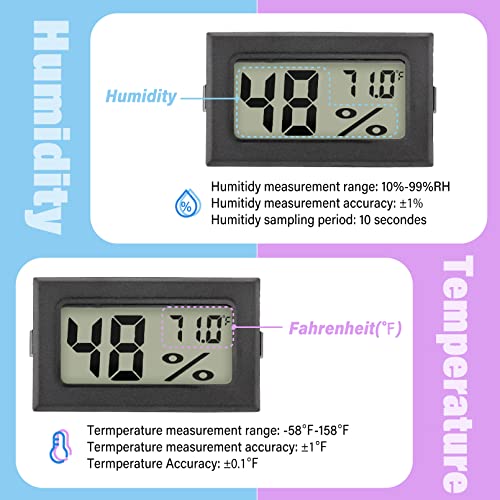 12buc Mini Termometru digital higrometru Monitor de umiditate interioară, Mini termometru higrometru, Mini Indicator Electronic
