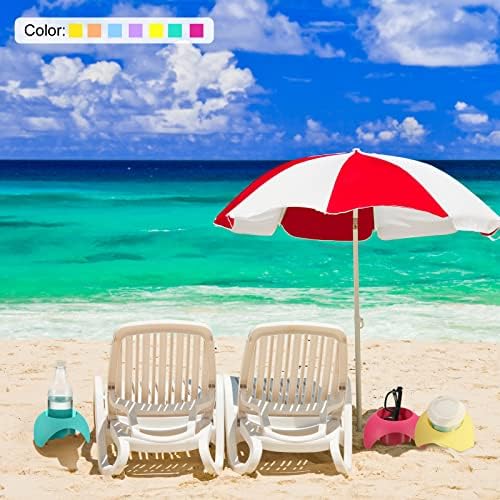 PATIKIL suport pentru pahare de plajă, 2 pachete suport pentru pahare de băutură nisip Coaster Accesorii de vacanță pe plajă,