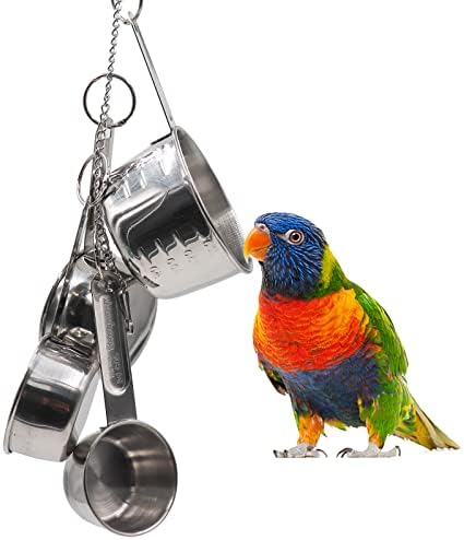 Oooct durabil pasăre papagali ghivece Jucării, mare pasăre papagal muzica jucării, inox pasăre cupe jucărie, pasăre cușcă accesoriu,