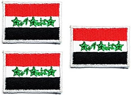 Cu Adevărat Mini Irak Flag Set. Steagul țării naționale din Irak Brodate de fier pe Patch-uri autocolante DIY decorare repararea