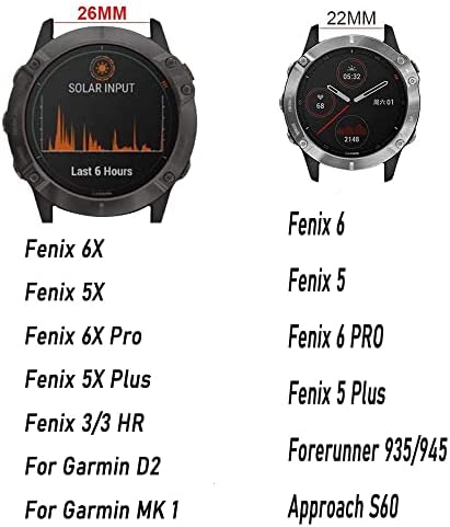 Bandă de ceas BAHDB pentru Garmin Fenix 6 6x Pro 5 5X Plus bandă de 3 ore pentru abordare S62 S60 ceas de 3 ore Curea de mână