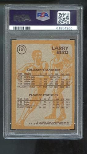 1981 Topps 101 Larry Bird PSA 7 Gradd Card 1981-82 East Super Action Basketball NBA Boston Celtics NM