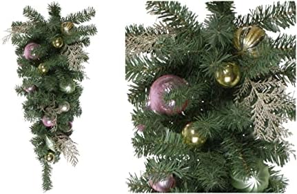 30 roz și aur artificial de Crăciun artificial artificial Swag - Unlit - CC