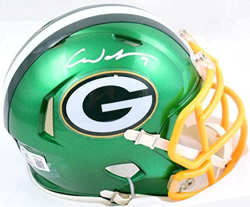 Christian Watson Autographed Packers Speed ​​Flash Mini Cask-Beckett W Hologram White