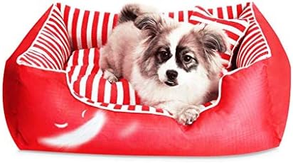 Pat de câine ortopedic maro MMAWN - cu spumă ortopedică canelată, pernă de jantă confortabilă din bumbac