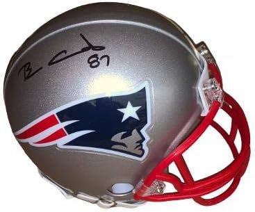 Ben Coates a semnat New England Patriots Riddell mini cască 87-JSA asistat-autografe NFL mini căști