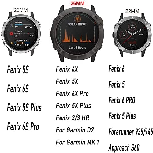 MGTCAR curele de bandă de ceasuri inteligente pentru Garmin Fenix ​​6 6S 6X Pro 5x 5 5s Plus 3 HR 935 945 MK1 D2 S60 Brățară