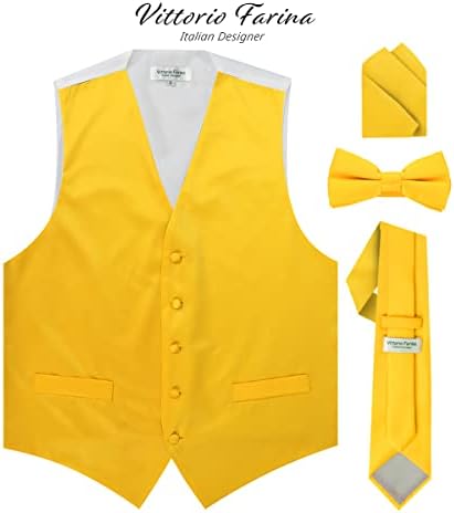 Vittorio Farina Solid Satin Vest Set de Classy Cufflinks