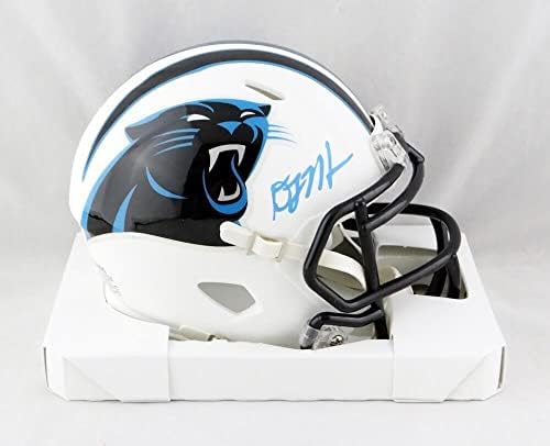 DJ Moore a autografat Carolina Panthers Mini cască albă plată-JSA W Auth * Albastru-mini căști NFL cu autograf