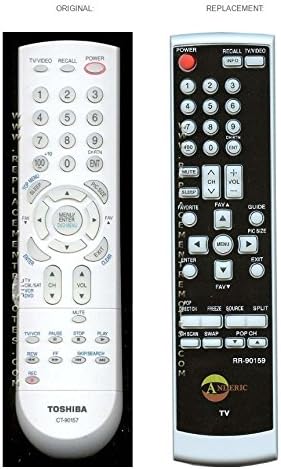 Anderic RR90159 Remote Control for Toshiba TVs Replaces CT-90157 CT-90158 CT-90159 CT-90232 CT-900 CT-90037 CT-90047 CT-90086