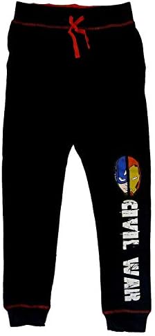 Căpitanul Marvel Boy's Captain America: Civil War vs Iron Man Jogger Pantaloni Planta de joc JOGES BOTTHS Pantaloni de bumbac
