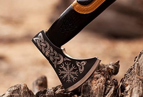 Topor Viking personalizat manual cu cap de topor eclozat și mâner din lemn de frasin [Ax-9997]
