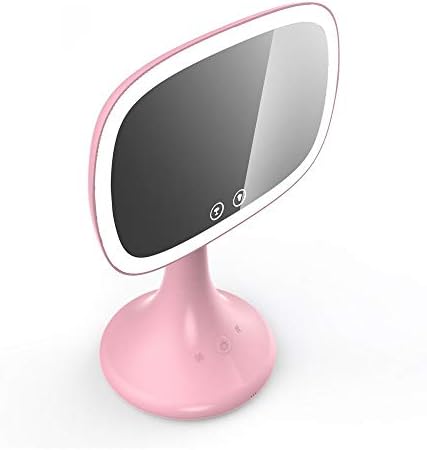 Oglindă LUOFDCLDDD oglindă de machiaj oglindă de toaletă cu LED-uri cu 10x lupă ecran tactil blat reglabil oglindă de machiaj
