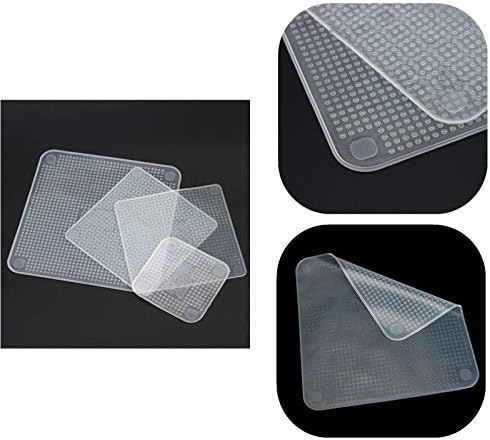 YiZYiF 4buc transparent reutilizabile silicon alimente Wraps sigiliu acoperi Stretch alimente proaspete păstrarea Saran Wrap