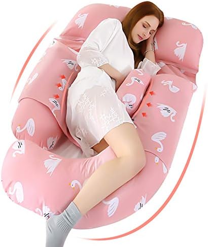 Pernă de sarcină Lhh, pernă pentru corp complet pentru maternitate în formă de U, cu pernă de sprijin separată și husă detașabilă,