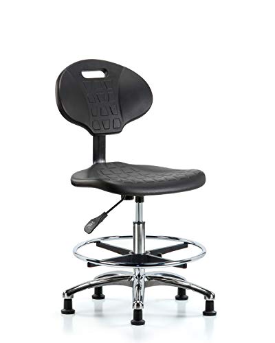 LabTech scaune LT43894 lalea Mediu banc scaun, poliuretan, crom bază / picior inel, Glides