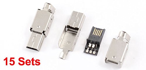 UXCELL A14061000UX0407 MINI USB 5 PIN conector de mufe masculin conector adaptor w