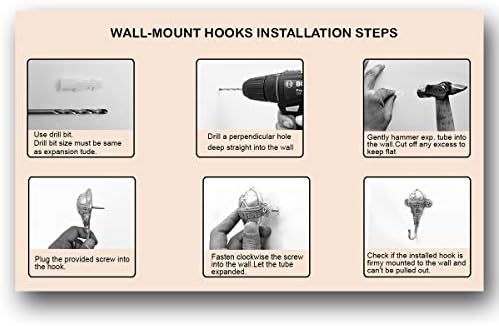 Indianshelf 6 Pack Pack | Cârlige de haină modernă pentru perete | Cârlig de pungă limpede pentru perete | Cârlige de prosop