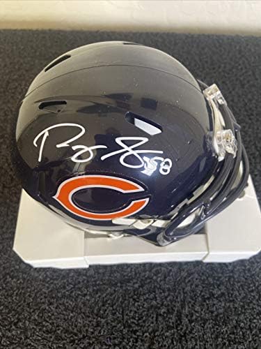 Roquan Smith a semnat cu autograf NFL Chicago Bears Mini casca cu autentificare Beckett