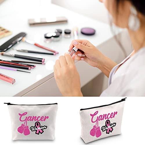 BLUPARK CANCER CANCER CANCENASE DE MAKING MAKEUP Pink Ribbon Cadou Cancer Fighter Warrior Geantă cosmetică Cancerul de sân