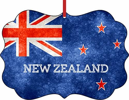 Australia Noua Zeelandă Flag Ornament de Crăciun - design grunge, cu două fețe, în formă de Benelux, în formă de cultură australiană,