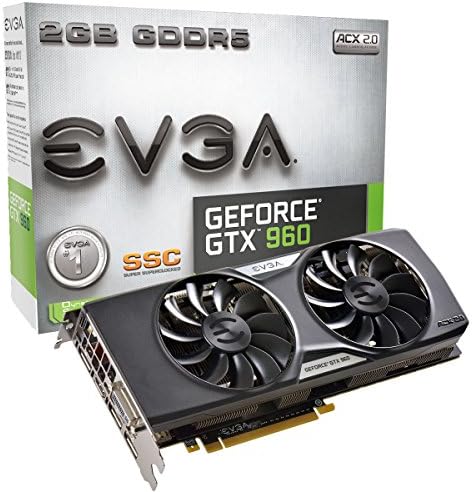 EVGA GeForce GTX 960 2GB SSC Gaming ACX 2.0+, Whisper Silent Cooling Graphics 02G-P4-2966-KR