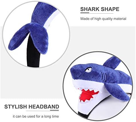 Amosfun Plush Shark Band bandă drăguță Costum de pește de rechin Banda de păr noutate accesorii amuzante pentru păr pentru