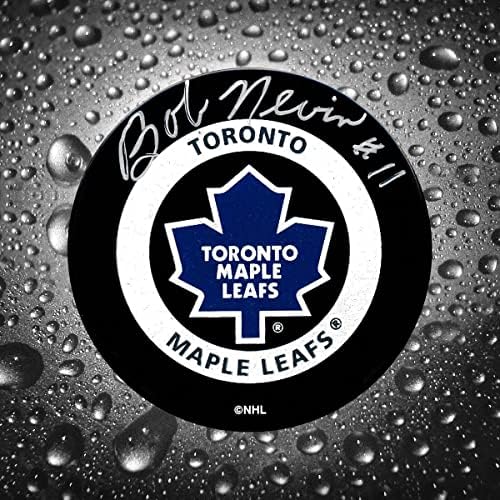 Bob Nevin Toronto Maple Leafs a autografat pucul Oficial al jocului - pucuri NHL autografate