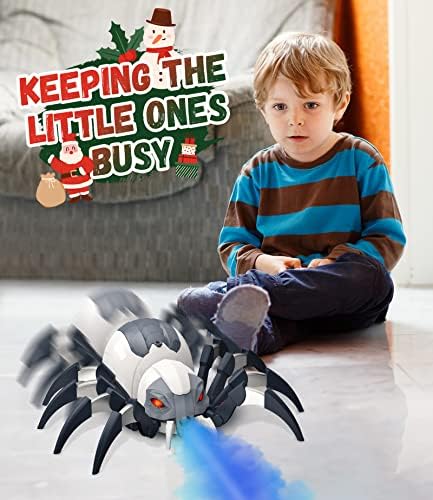 Robot de păianjen de la distanță, jucării de păianjen RC cu demo ușoară/muzică/o singură cheie, jucării robot pentru copii