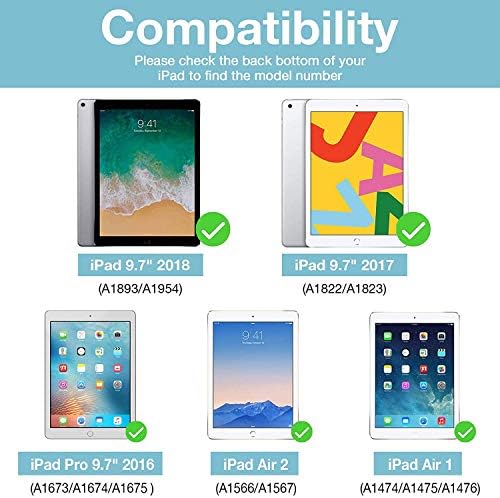 Loworo iPad 9.7 2018/2017 Caz, carcasă iPad Air/Air 2, Protecție reglabilă cu mai multe unghiuri cu mai multe unghiuri, cu