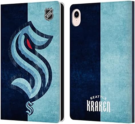 Head Case Designs licențiat oficial NHL Half Distressed Seattle Kraken Carte din piele Portofel Copertă Compatibil cu Apple