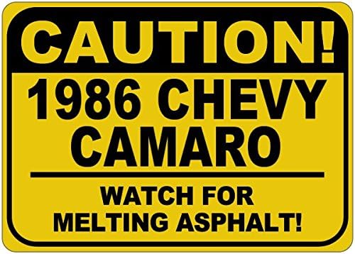 1986 86 Chevy Camaro Atenție Atenție Semn de asfalt - 12 x 18 inci