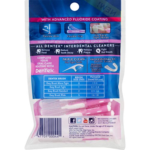 Dentek Easy Brush Micro Curățătoare interdentale strânse | 16 Count | Pachet de 3