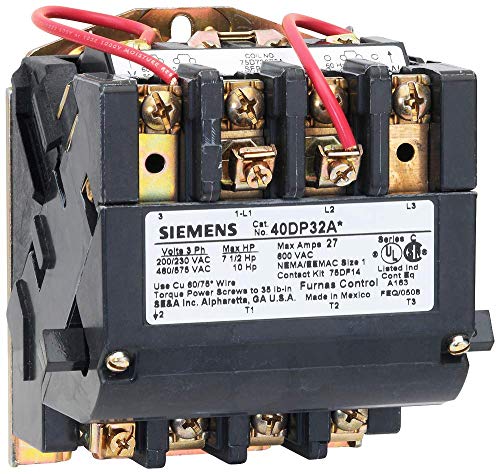 Siemens 40DP32AH Heavy Duty NEMA Magnetic Contactor, non-inversare, tensiune de bobină de curent alternativ 480V, 27 amperi