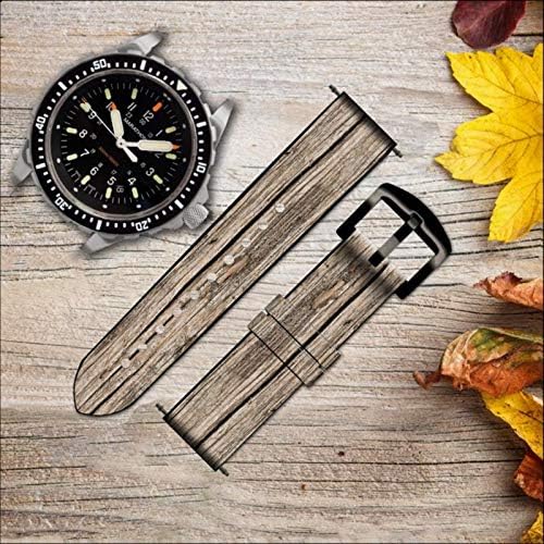 CA0079 Wood Graphic Graphic Tipărit din piele și silicon Smart Watch Band curea pentru Wristwatch Smartwatch Smart Smart Watch