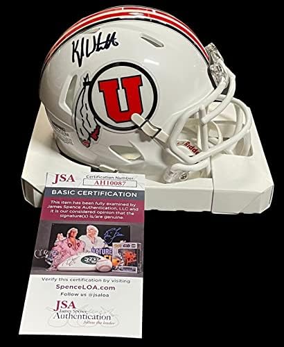 Kyle Whittingham a semnat Utah Utes Riddell Speed mini cască JSA Coa - Mini căști NFL cu autograf