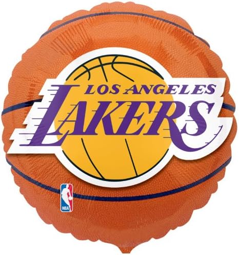 Anagram International Los Angeles Lakers Baloane Partid Plat, 18 & 34;, Multicolor