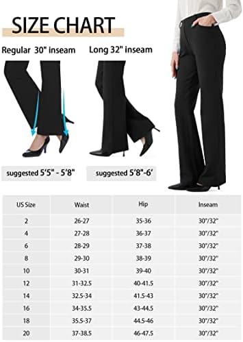Pantaloni de rochie întinsă pentru femei pentru femei pentru afaceri de lucru de lucru pentru afaceri casual cu buzunare 30