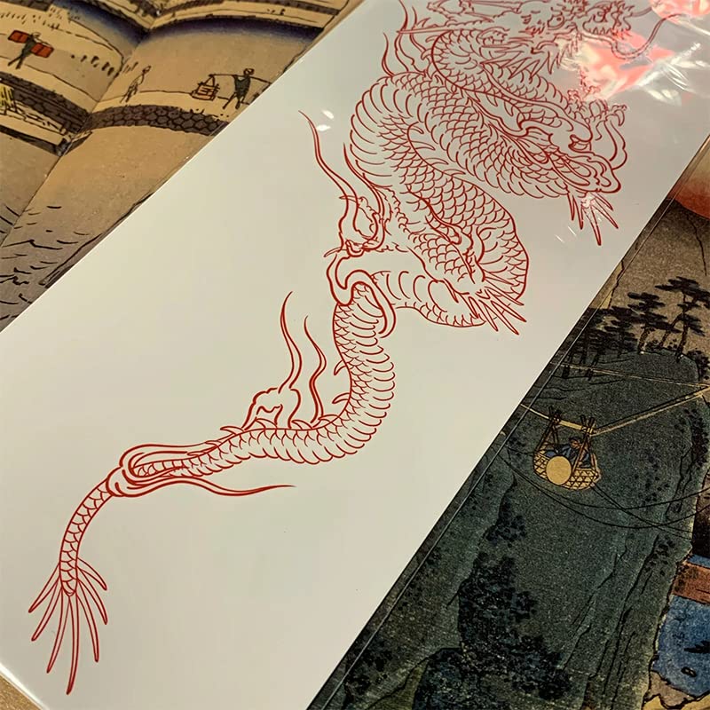1 foaie roșu dragon tatuaj temporar autocolant bărbați femei brațe arta artă impermeabilă tatuaj fals tatuaj tatuaj de dimensiuni