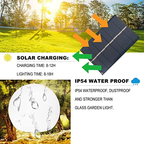 Lumini cu bile solare în aer liber, lumini de glob de grădină impermeabil de 8 inci, control inteligent al senzorului de lumină