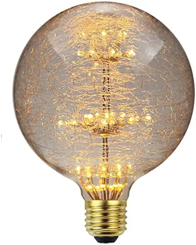 Asmsw fir de sticlă foc de artificii bec decorativ, 3w Vintage Edison bec G125 LED Edison bec 30 Watt echivalent E26 Edison
