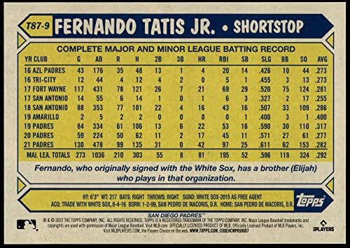 Baseball MLB 2022 Topps 5x7 1987 Topps 35th Anniversary Gold T87-9 Fernando Tatis Jr. /10 Padres