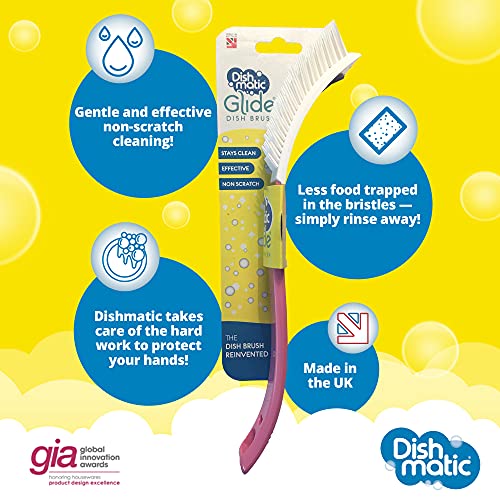 DISH MATIC Glide Dish Brush fără zgârieturi, eficient și rămâne curat