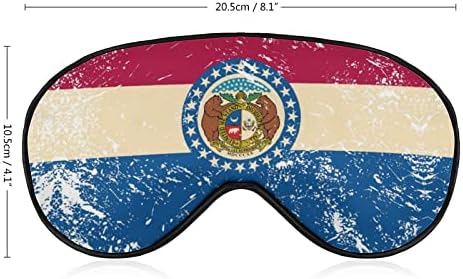 Missouri State Flag Flag Masca de ochi Dormi Blind Blind cu curea reglabilă blocuri ușoare Blinder pentru călătorii dormind