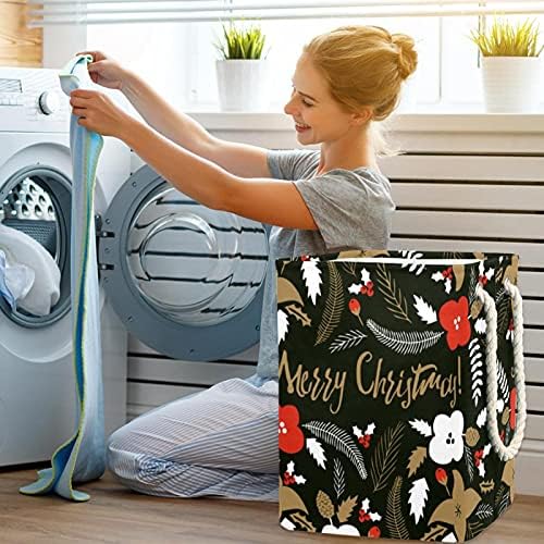 Inhomer spălătorie împiedică Crăciun fericit florale coșuri de rufe pliabile firma de spălat Bin haine depozitare organizare
