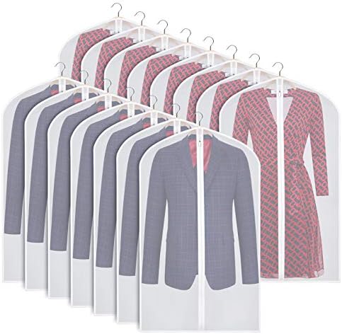 Zilink clear Garment Bags Suit Bag for Storage 40-inch cu husă robustă pentru costum cu fermoar pentru costum, haină, depozitare