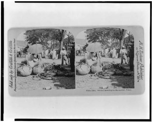 HistoricalFindings Foto: Foto cu stereograf, duminică dimineață pe piață, Ponce, Puerto Rico, c1899