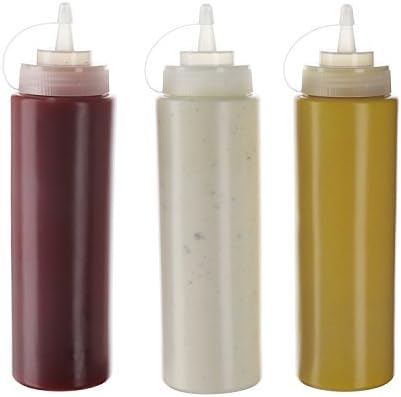 Oaklyn 24 oz sticle de condimente Squeeze Squirt din Plastic cu răsucire pe capace-dozatoare de top pentru ketchup muștar mayo